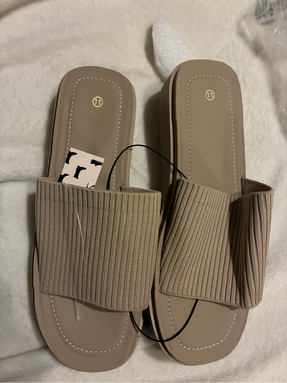 Bocca women knit platform sandal open toe 1.8 inch slide size 11
